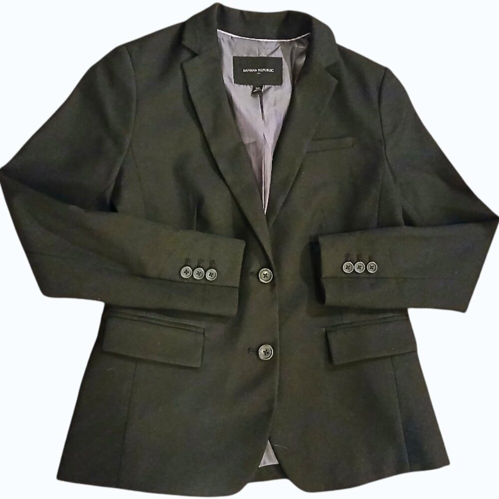 BANANA REPUBLIC Classic Black Tailored Blazer - Like New - Picture 7 of 11